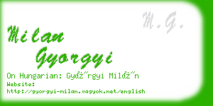 milan gyorgyi business card